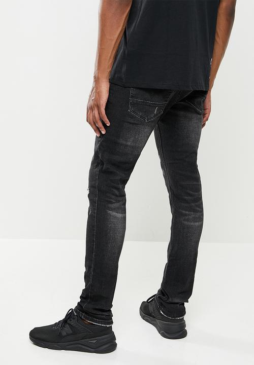 Cutty - Bryant rip & repair skinny jeans - black