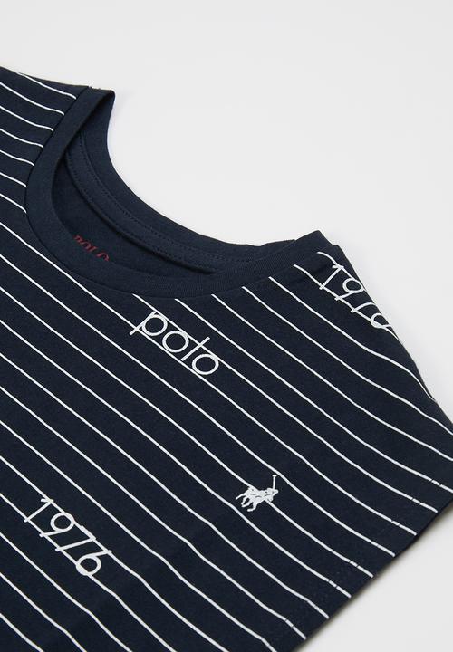 POLO - Girls candice printed stripe tee - navy