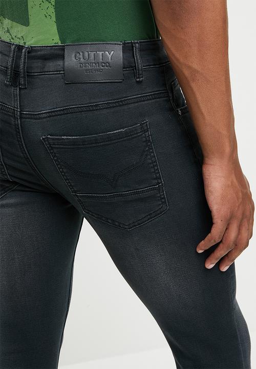 Cutty - Zane rip & repair skinny jeans - black