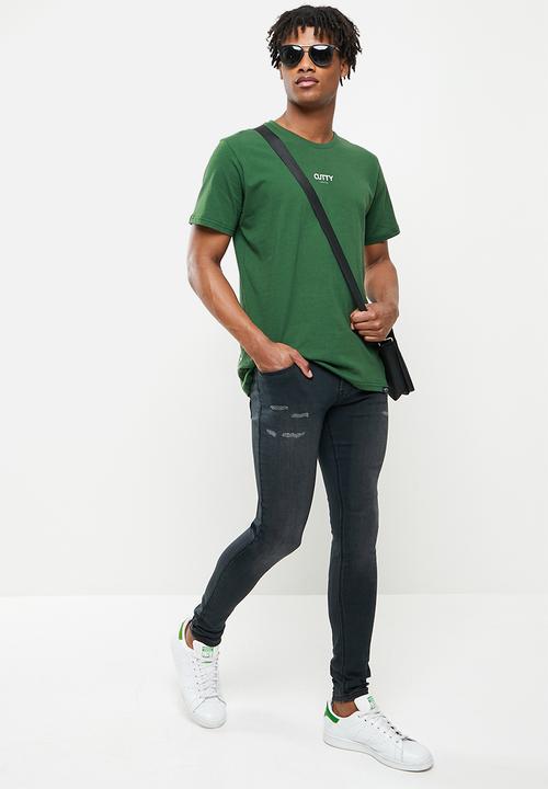Cutty - Zane rip & repair skinny jeans - black