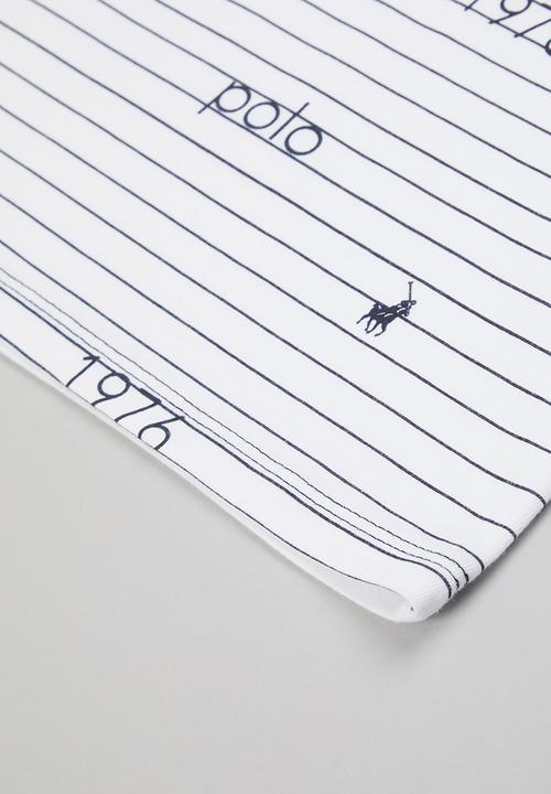 POLO - Girls candice printed stripe tee - white