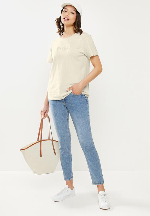 POLO - Charlotte short sleeve logo t-shirt - stone