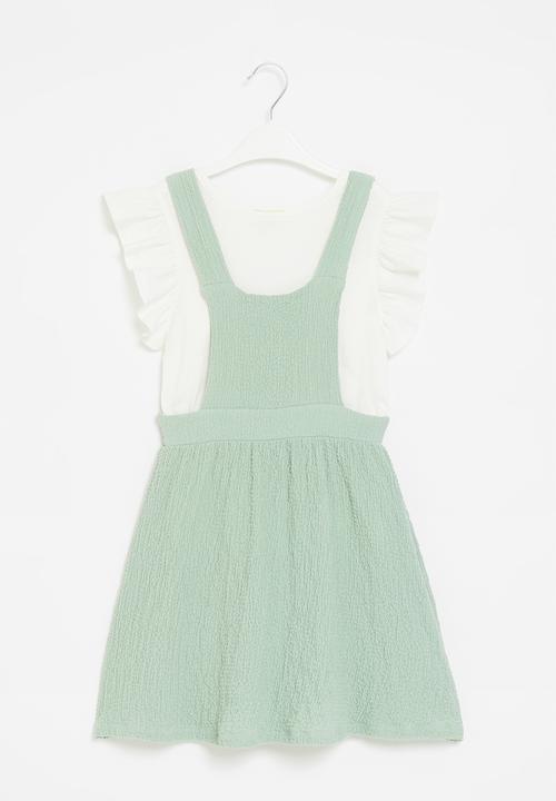 Superbalist Kids - T-shirt and pinafore dress set - sage