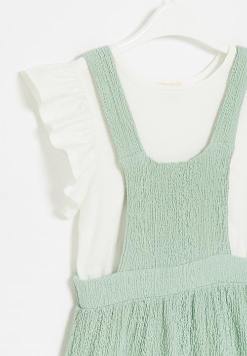 Superbalist Kids - T-shirt and pinafore dress set - sage