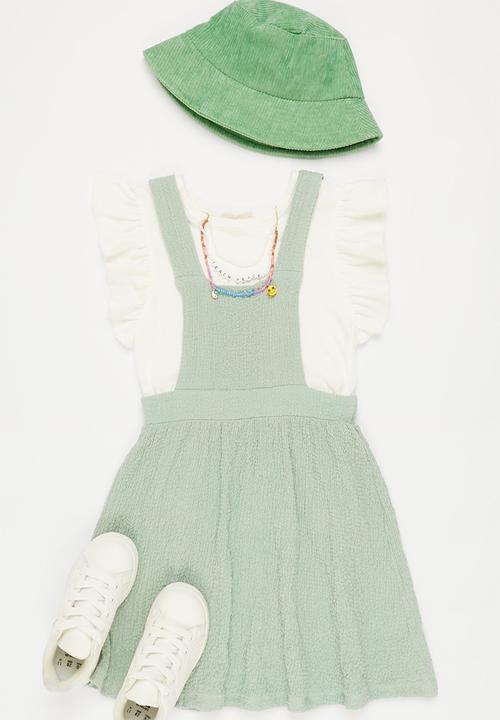 Superbalist Kids - T-shirt and pinafore dress set - sage