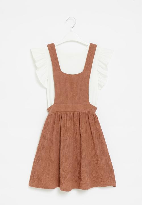Superbalist Kids - T-shirt and pinafore dress set - auburn