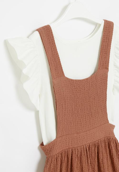 Superbalist Kids - T-shirt and pinafore dress set - auburn