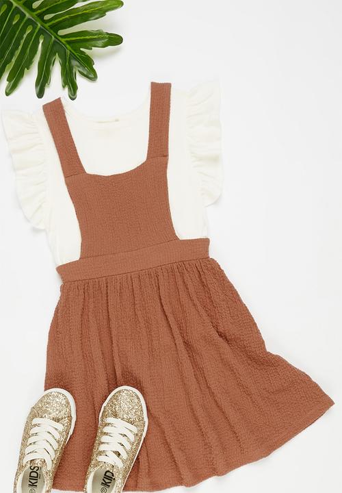 Superbalist Kids - T-shirt and pinafore dress set - auburn