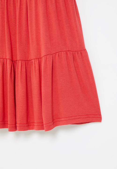 Rebel Republic - Girls tiered dress - red