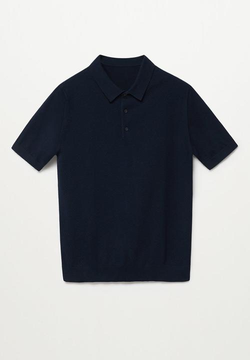 MANGO - Polo shirt texture twingly - navy