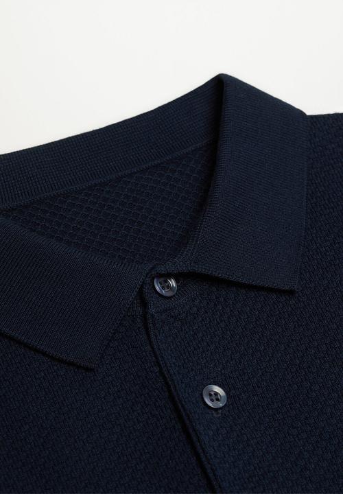 MANGO - Polo shirt texture twingly - navy
