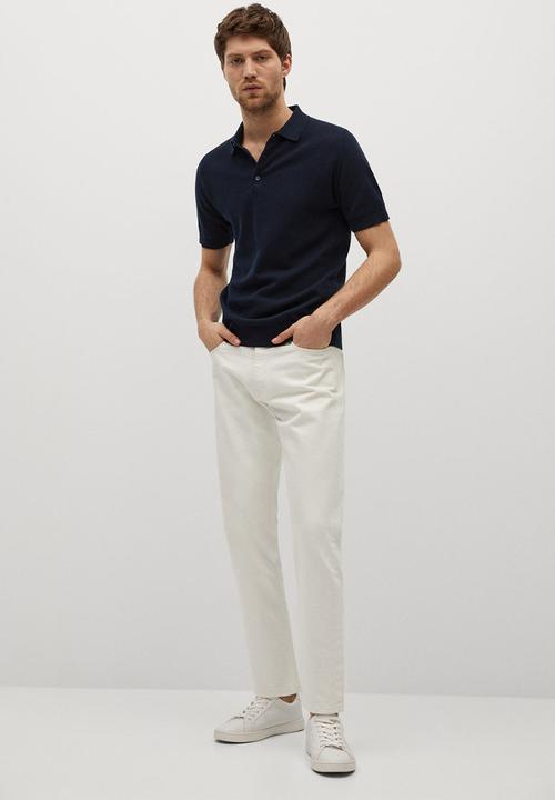 MANGO - Polo shirt texture twingly - navy