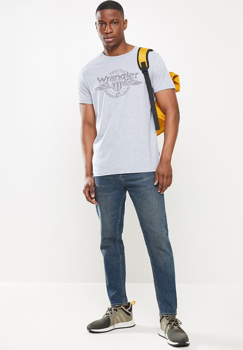Wrangler - Fly America tee - grey melange
