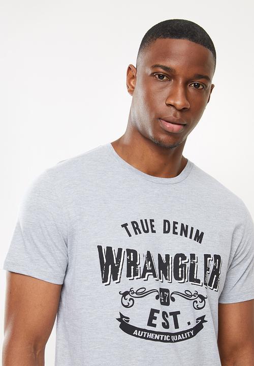 Wrangler - Denim brand tee - grey melange