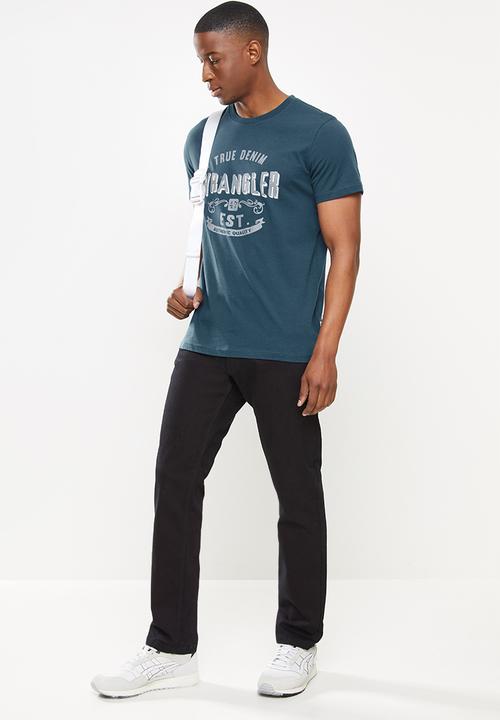 Wrangler - Denim brand tee - shadow blue