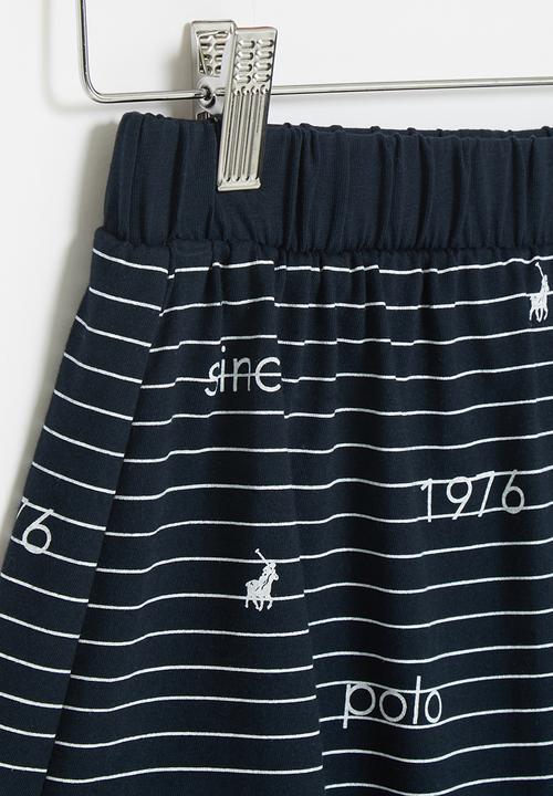 POLO - Girls wendy printed stripe skort - navy