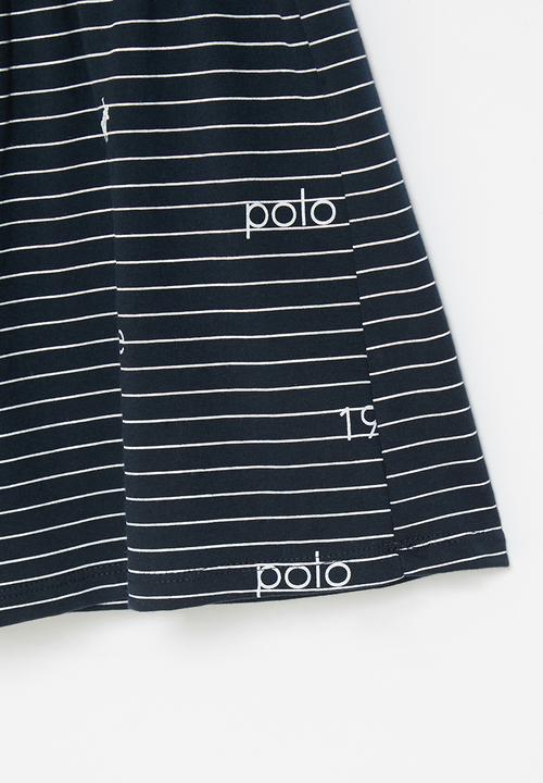 POLO - Girls wendy printed stripe skort - navy