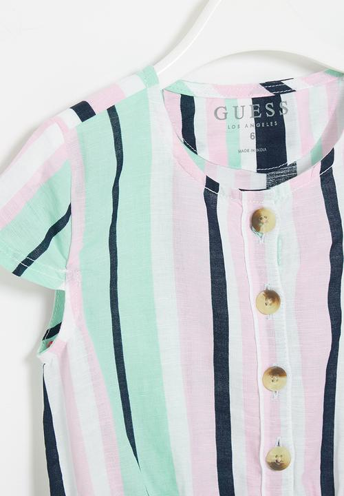 GUESS - Linen blend short sleeve shirt - multi