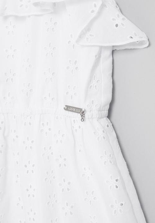 GUESS - Broiderie anglaise dress - white