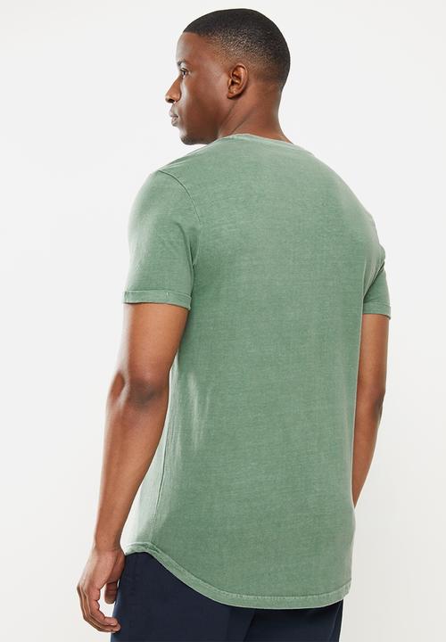POLO - Clive overdyed short sleeve tee - sage