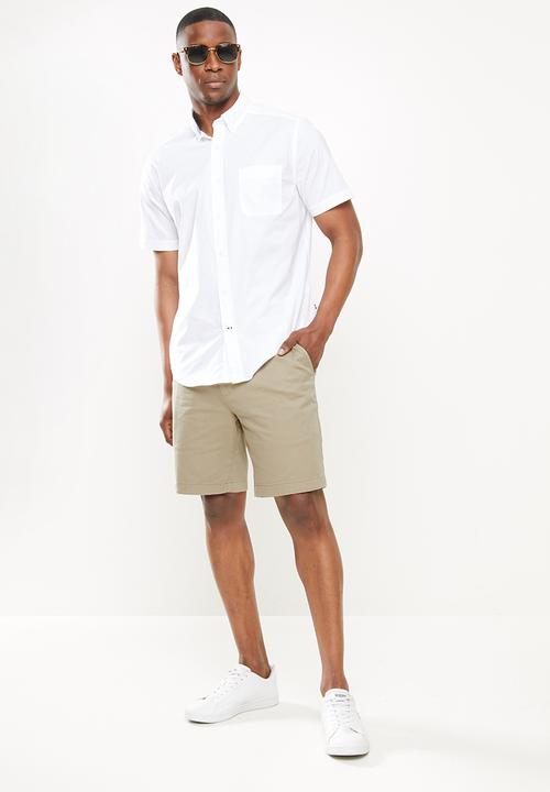 Nautica - Short sleeve classic white shirt - white