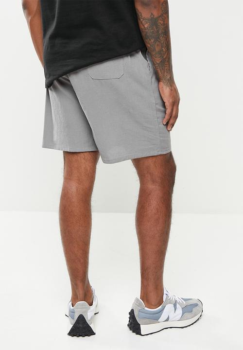 basicthread - Elastic waistband bermuda short - light grey
