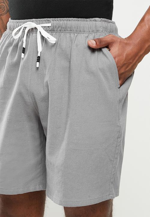 basicthread - Elastic waistband bermuda short - light grey