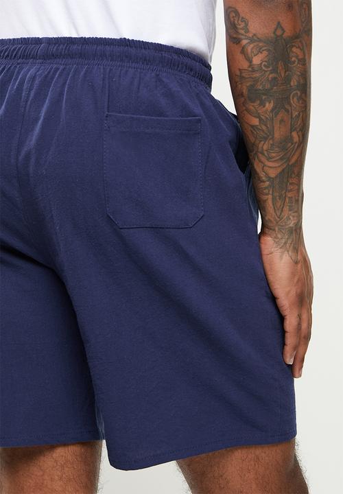 basicthread - Elastic waistband bermuda short - navy