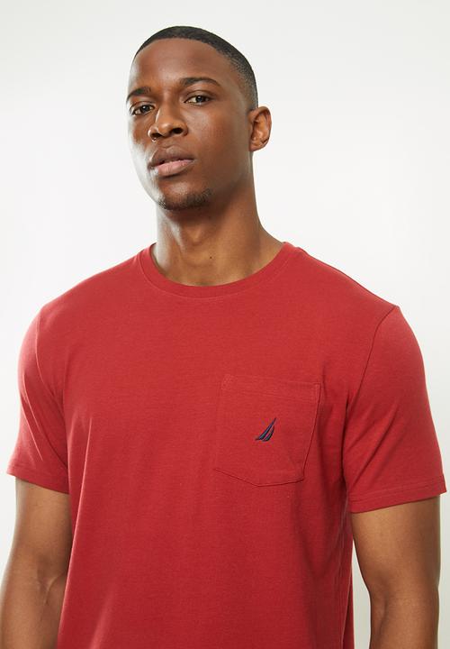 Nautica - Short sleeve pocket tee - red