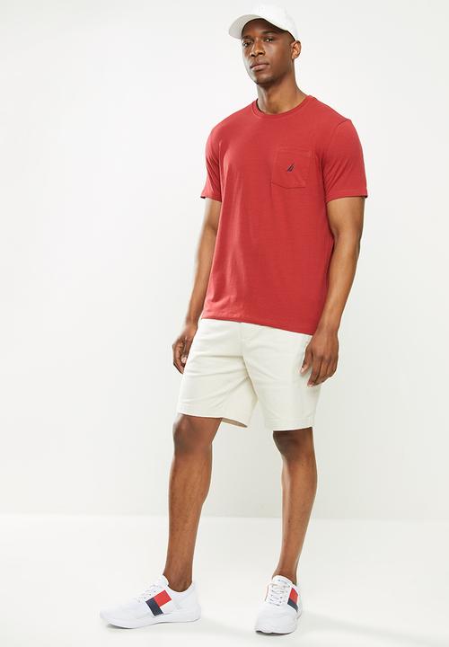 Nautica - Short sleeve pocket tee - red