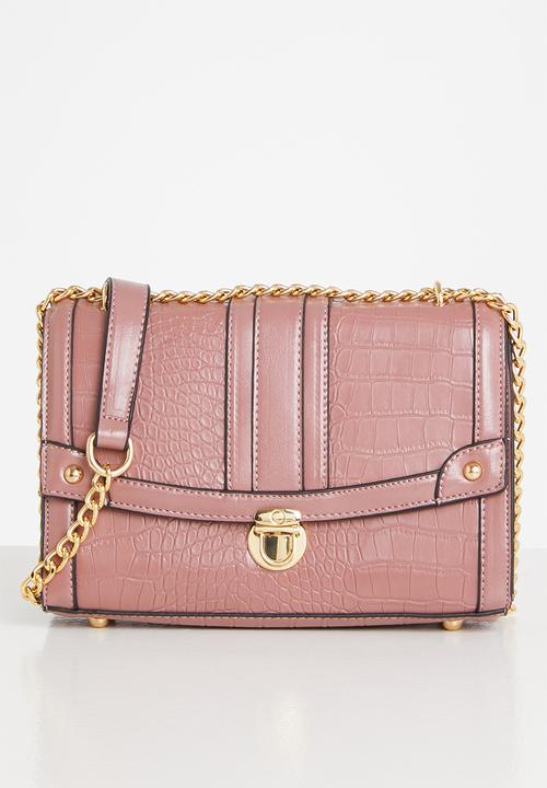 Superbalist - Victoria faux croc bag - pink