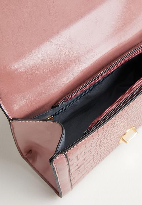 Superbalist - Victoria faux croc bag - pink
