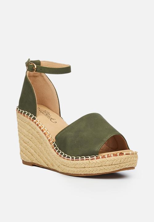 Miss Black - Letaba2 espadrille wedge - olive