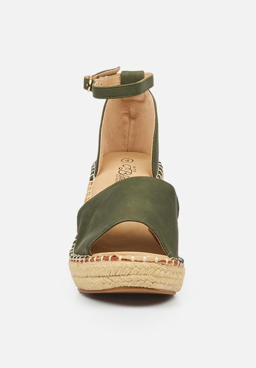 Miss Black - Letaba2 espadrille wedge - olive