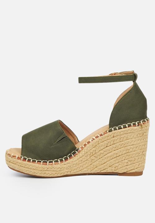 Miss Black - Letaba2 espadrille wedge - olive
