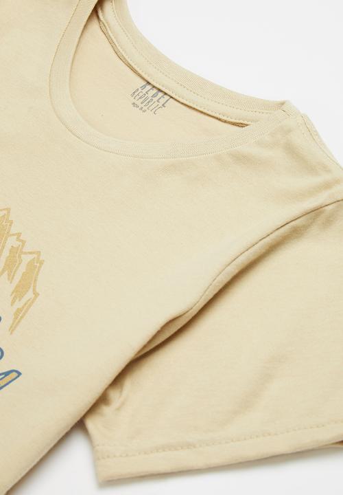 Rebel Republic - Short sleeve graphic tee - stone