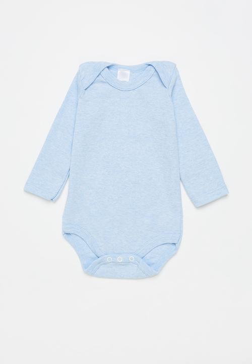 Pop Candy - Baby boys 2 pack stripe long sleeve vests - blue
