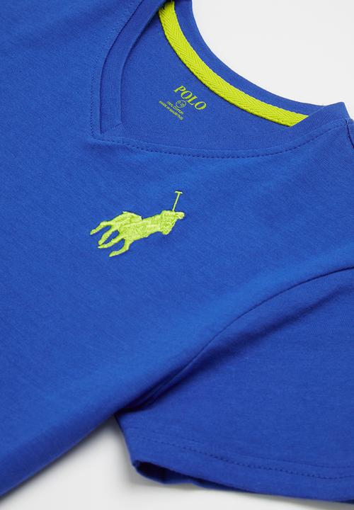 POLO - Boys james numerical v-neck tee - cobalt