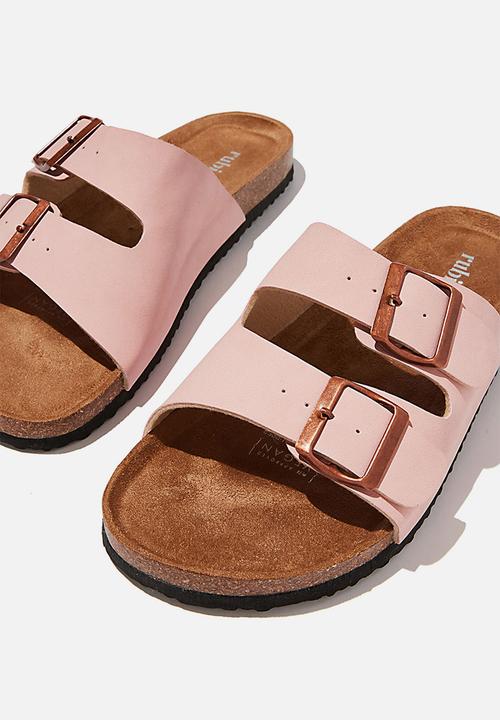 Cotton On - Rex double buckle slide - soft pink nubuck