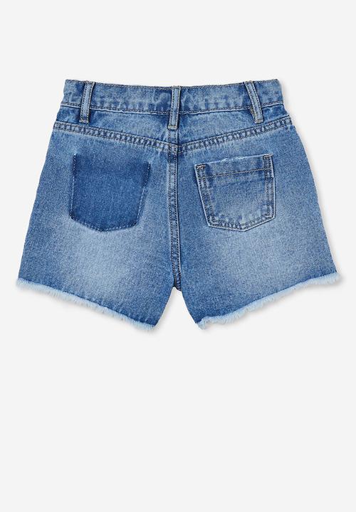 Cotton On - Sunny denim short  - weekend wash/patching