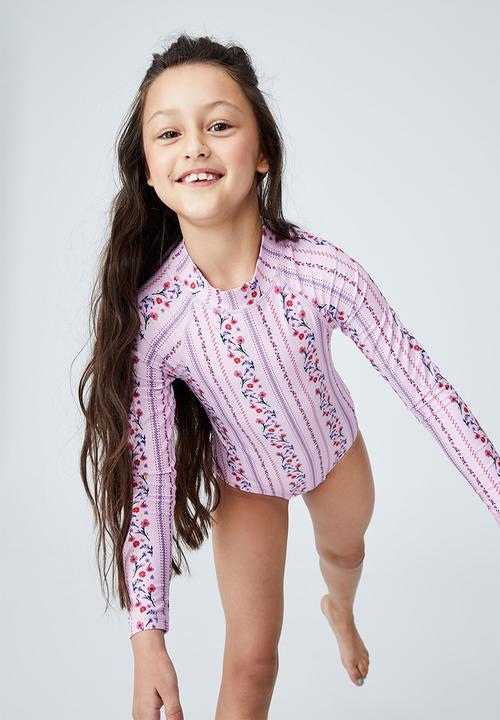 Cotton On - Lydia one piece  - pale violet/nashville floral stripe