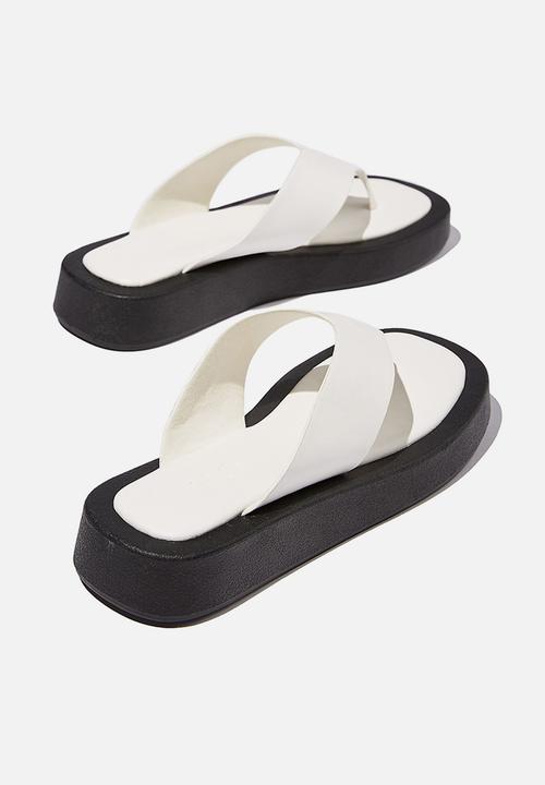 Cotton On - Sadie flip flop flatform - white smooth pu