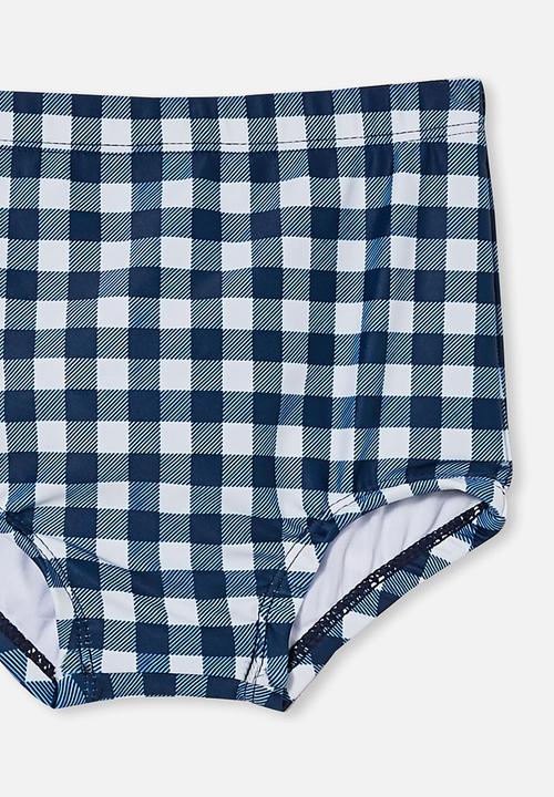 Cotton On - Simon swim shorties  - indigo/vanilla dylan gingham