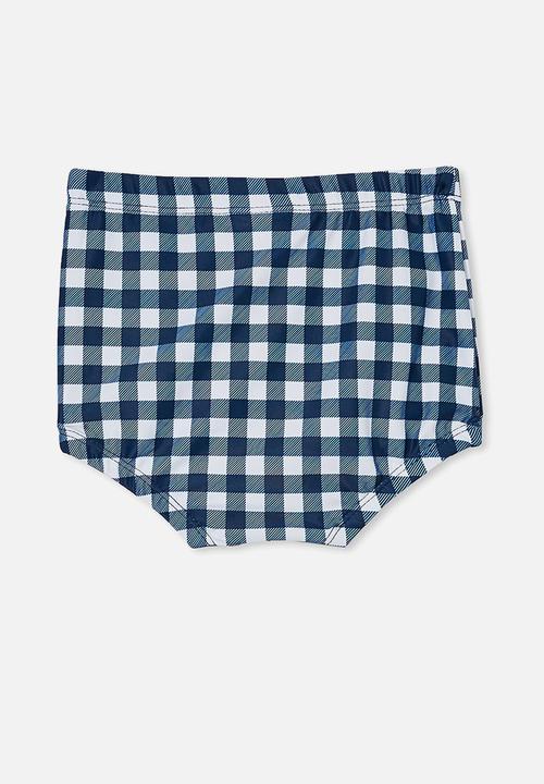 Cotton On - Simon swim shorties  - indigo/vanilla dylan gingham