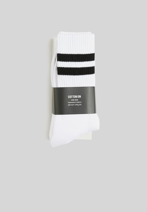 Cotton On - 3 Pack active socks - white & black
