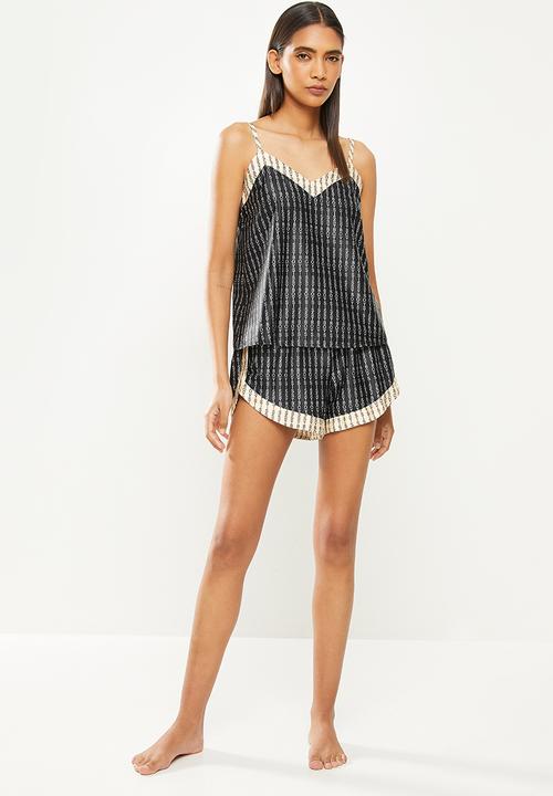 SISSY BOY - Pj shorts - black & beige
