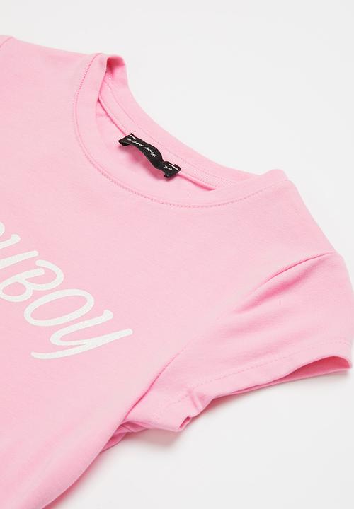 SISSY BOY - Basic round neck cap sleeve top - bubblegum