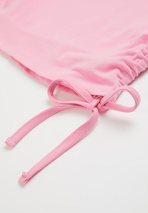 SISSY BOY - Basic round neck cap sleeve top - bubblegum