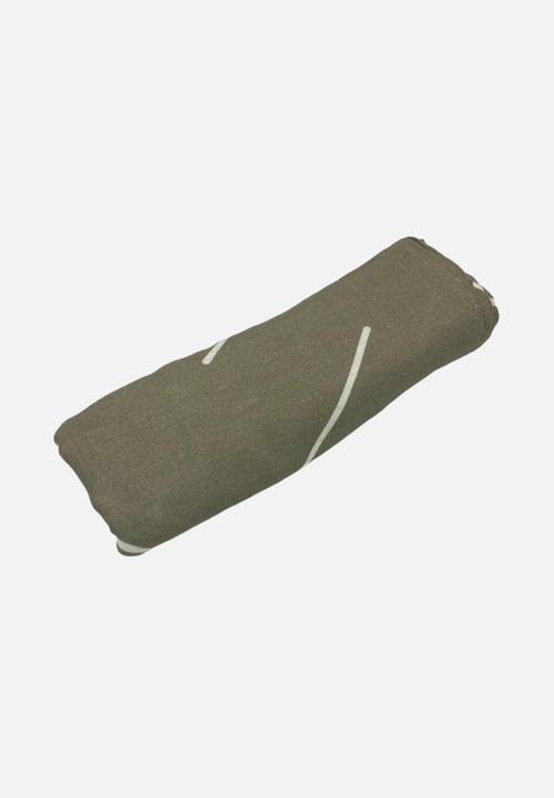 Miilk - Baby olive muslin - olive & white
