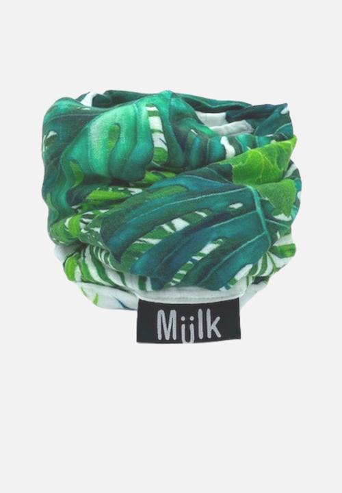 Miilk - Tropical leaf muslin - white & green